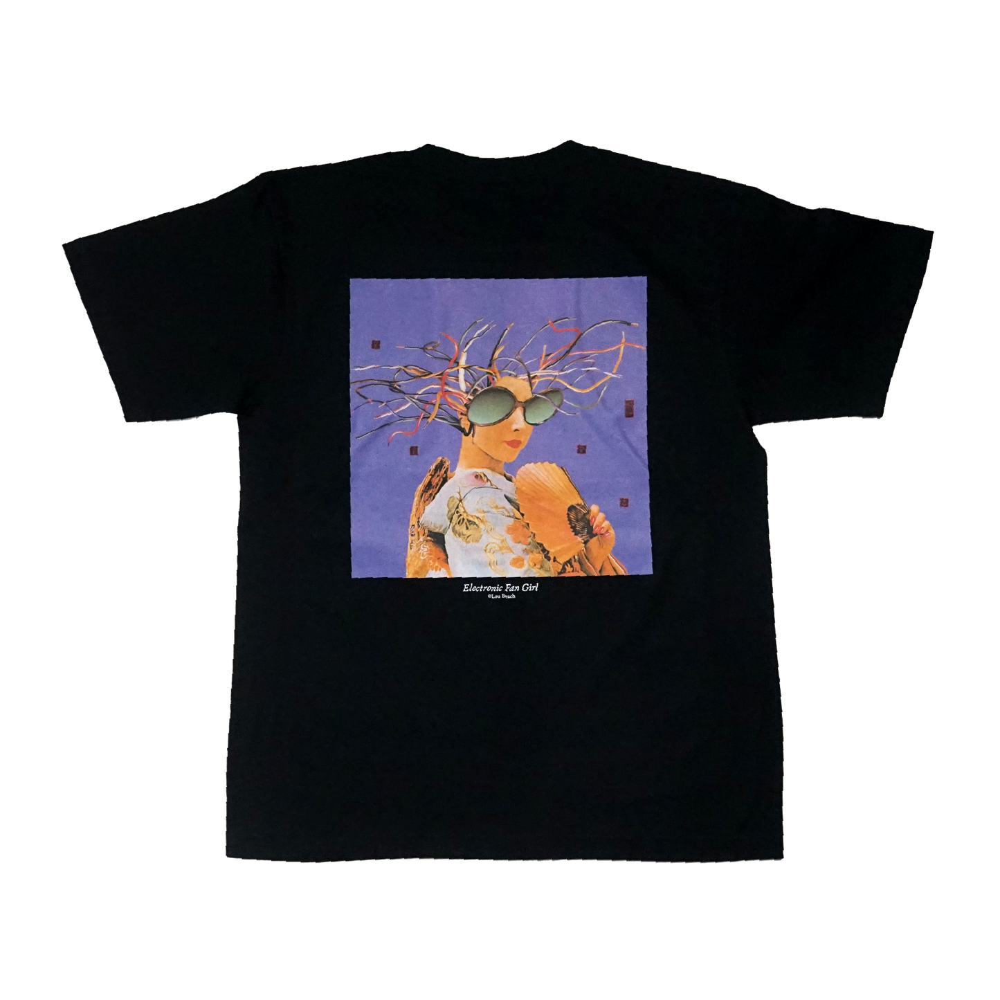 ”Electronic Fan Girl” バックプリントTシャツ（黒）